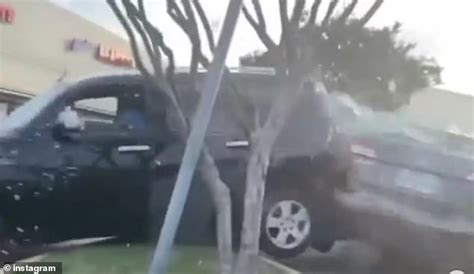 Wild Moment Texas Woman 58 Slams Into Shopper After Trying To Run Down Her Partner And
