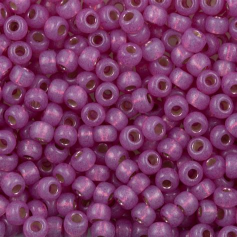 Miyuki Round Seed Bead 60 Duracoat Silver Lined Dyed Lilac 20g Tube