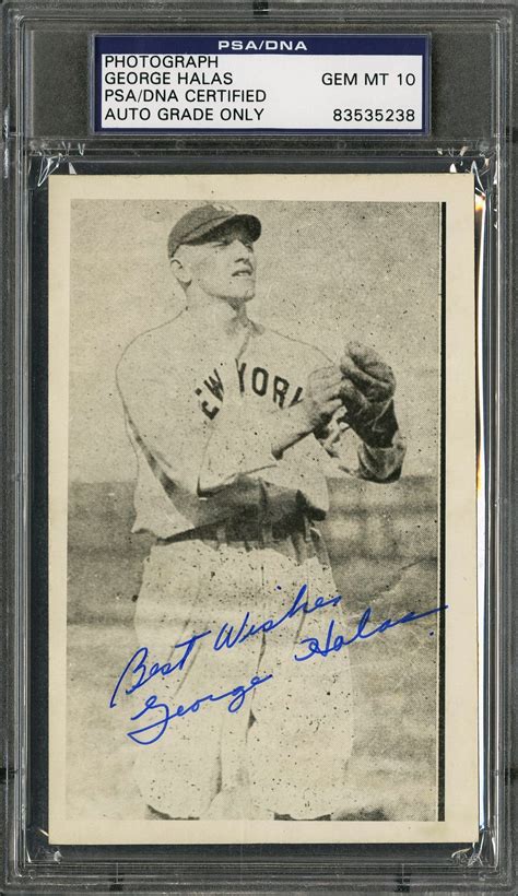 Lot Detail - George Halas Signed New York Yankees Postcard (PSA/DNA GEM