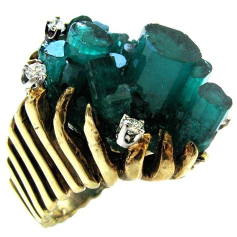 A Gold Emerald And Diamond Ring C1960 Kimberly Klosterman Jewelry