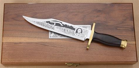 Commemorative Bowie Knife Republic Of Texas Series Showing Engraved