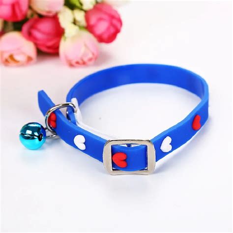 Cat Collar With B Ll Dog Collars For Cats Solid Silicone Heart Pattern
