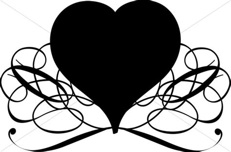 Fancy Black Heart Clipart Free Download On Clipartmag