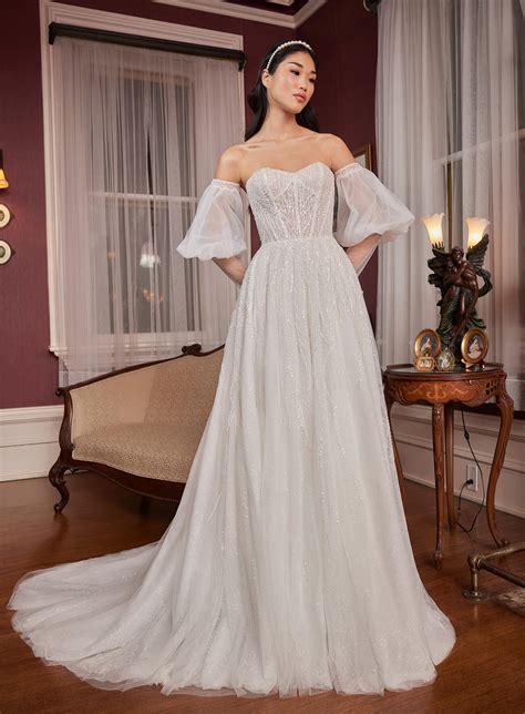 La23244 Chelsey Wedding Dress With Puff Sleeves