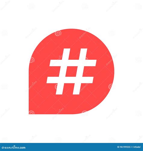 Hashtag Icon In Red Bubble Stock Vector Illustration Of Online 96199555