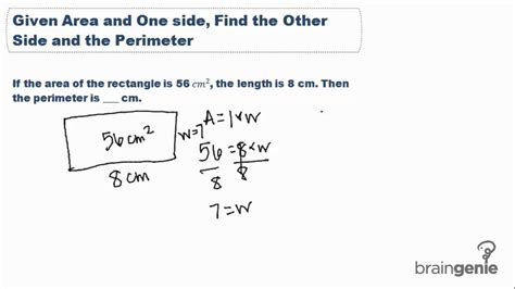 Therefore, one of the square's side is 10 m. 5-3 given area and one side find perimeter and other side ...