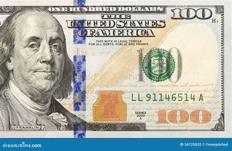 Right Half Of The New One Hundred Dollar Bill Stock Photography Image