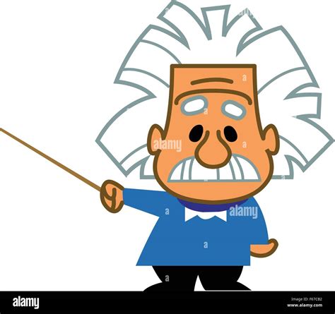 Albert Einstein Cartoon Wissenschaftler Genie Professor Lehrer Halten