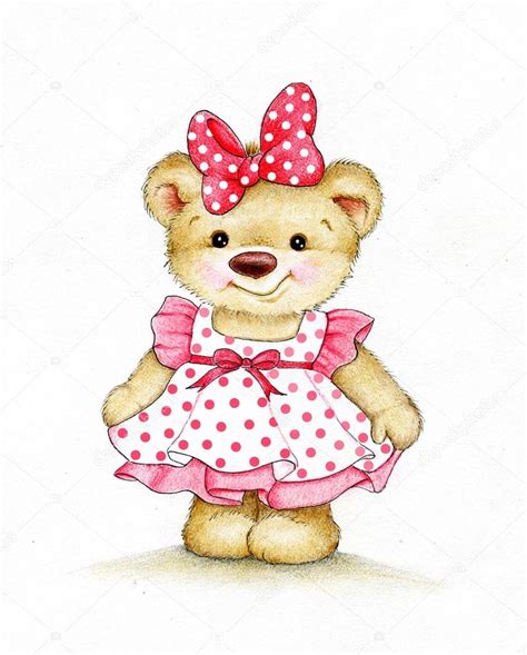 Cute Teddy Bear With Girl Cute Teddy Bear Girl — Stock Photo