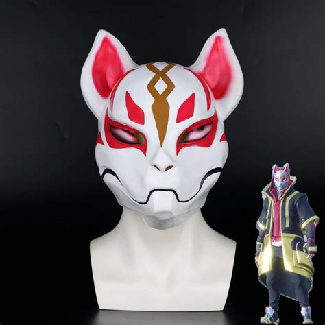 2018 Game Drift Cosplay Face Mask Fox Kitsune Animal Full Head Adult