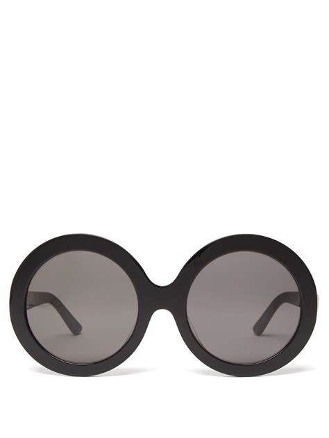céline oversized round acetate sunglasses in black lyst