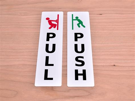Push And Pull Adhesive Door Signs Set Of 2 Etsy Uk Door Signs