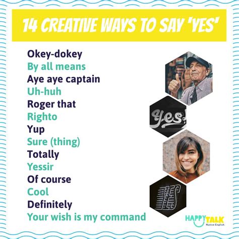 14 Creative Ways To Say Yes