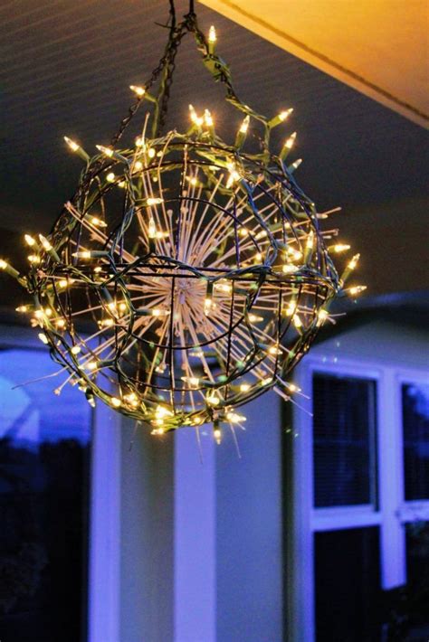 A Diy Lighted Holiday Sphere My Sweet Cottage Diy Lighting Outdoor