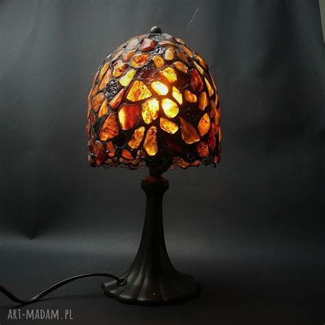  naszyjnik srebrny z bursztynem. prezent luksusowy bursztyn świecący lampa hand made - galeria
