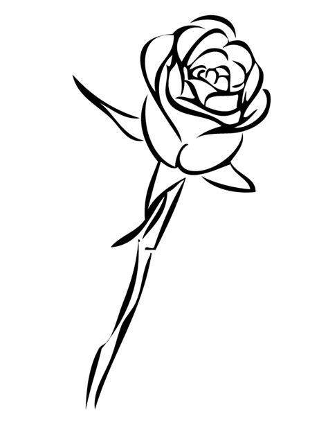 Single Rose Outline Clipart Best