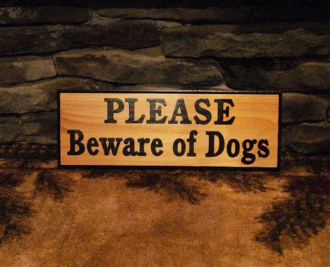 Items Similar To Wood Sign Please Beware Of Dogs Personalized Custom
