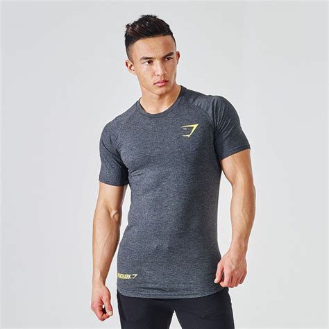 Form T Shirt Fitted T Shirt Gym T Shirt Graphite Mens Gym Tops Training Tops Mens Tshirts