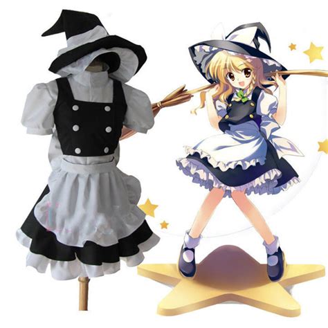Touhou Project Kirisame Marisa Maid Dress Cosplay Costume Full Set With