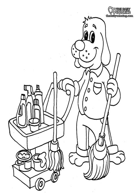 Cleaning Coloring Pages The Daily Coloring