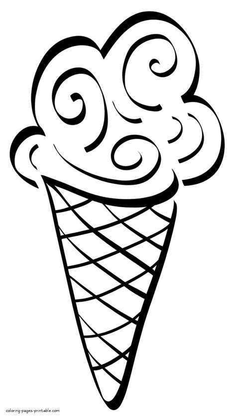 Coloring makes for a good creative activity. Ice cream coloring printables || COLORING-PAGES-PRINTABLE.COM