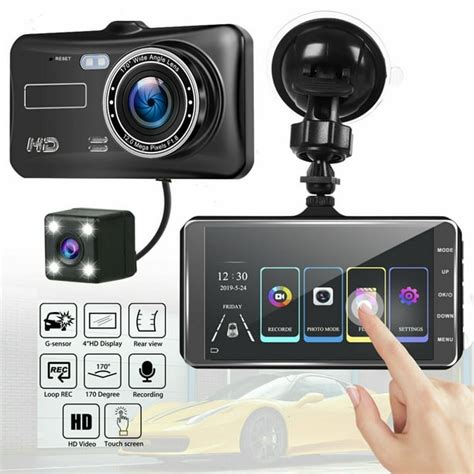 4 Dual Dash Cam 1080p Hd Car Dvr Dashboard Camera Recorder With