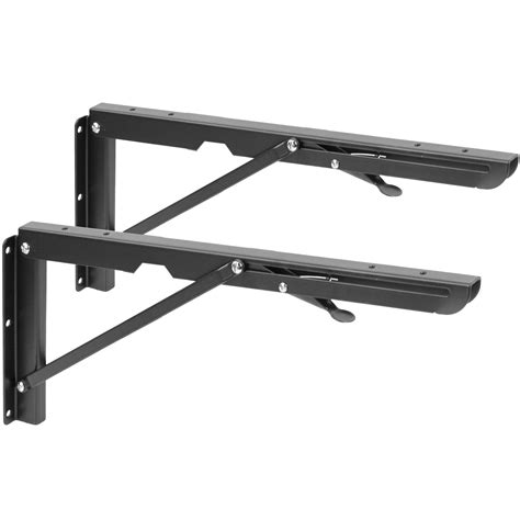 Vivo Black Dual Steel Folding Workbench Table Shelf Brackets 2 Pcs