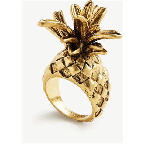 Ann Taylor Pineapple Ring €35 Liked On Polyvore Featuring Jewelry Rings Gold Ann Taylor