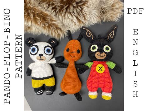 Bing Bunny Flop And Pando Amigurumi Bundle Crochet In Etsy Norway