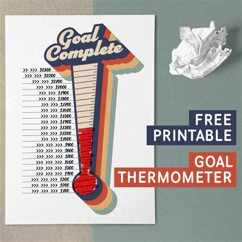 Printable Goal Tracking Thermometer Free Printables Online Goal