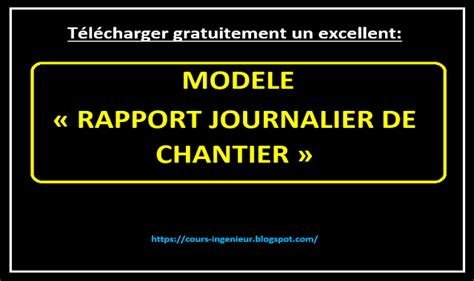 Excellent Modele Rapport Journalier De Chantier