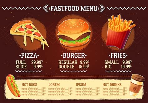 Free Vector Vector Cartoon Illustration Of A Design Fast Food