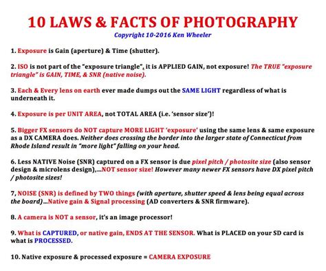 Photography With Applied Logic And Wisdom 10 Laws Of