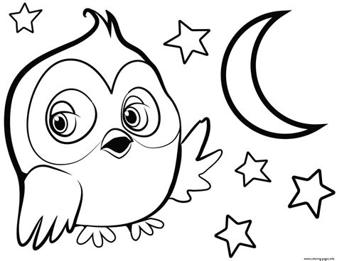 Cute Owl For Girls Coloring Pages Printable