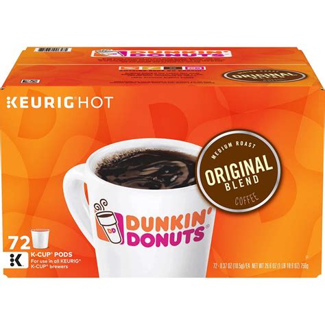 Dunkin Donuts Original Blend K Cup Coffee Pods Medium Roast 72 Count
