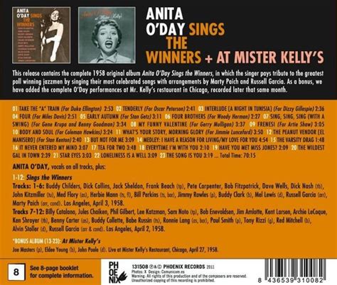 Anita O Day Swing The Winnersat Mister Kelly S Cd Anita O Day Muziek