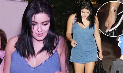 Ariel Winter Flashes Her New Tattoo As She Dons Cute Denim Mini Dress In Beverly Hills Daily