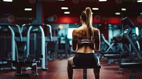 Young Woman Pushing Her Limits With Weight Exercise At The Gym