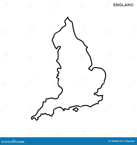 Outline Map Of England Vector Design Template Editable Stroke Stock