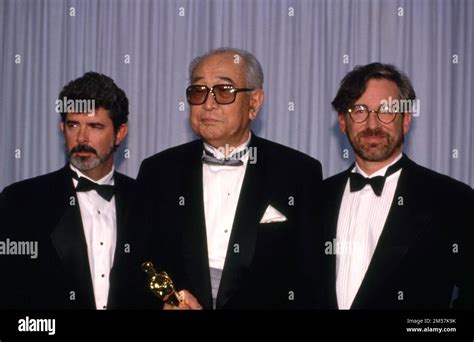 George Lucas Akira Kurosawa And Steven Spielberg At The 62nd Academy