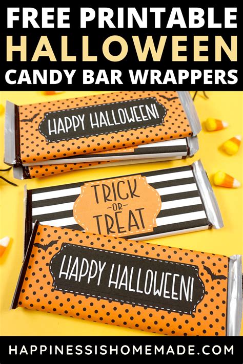 Free Printable Halloween Candy Bar Wrappers Happiness Is Homemade