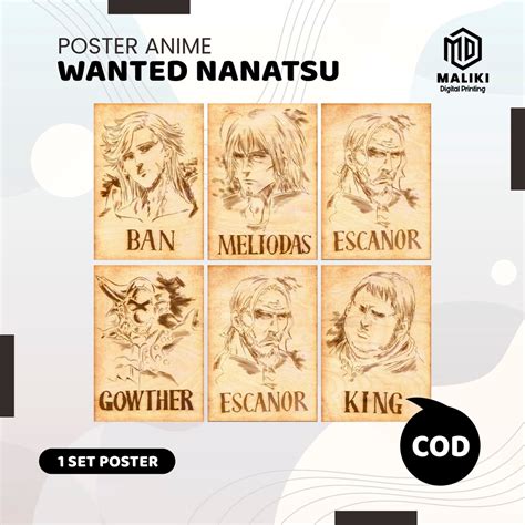 Nanatsu No Taizai Seven Deadly Sins Wanted Poster 1 Set 7pcs Uk A4