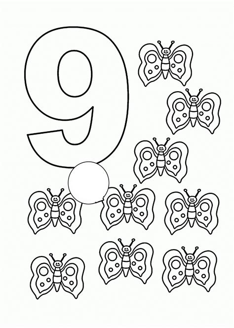 All in all, you will get a good benefit from the coloring pages. Number 9 Coloring Pages Easy Learning | Educative Printable