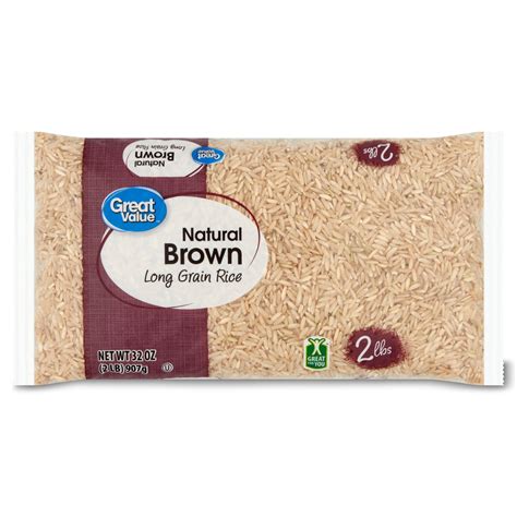 Great Value Natural Brown Long Grain Rice 32 Oz Home And Garden