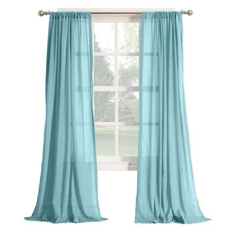 Homeowners, designer and builders alike can expound on projects with custom sizes and shapes. Aqua Hendricks Gauze Sheer Window Curtain Panel 84-in | At ...