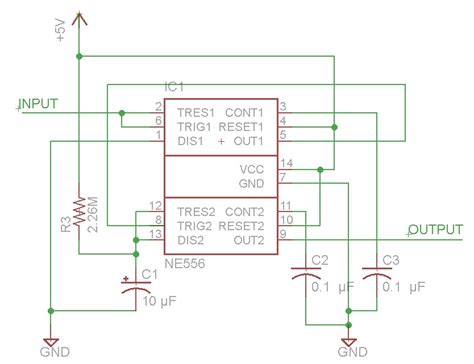 555 As A Schmitt Trigger And An On Delay Timer Valuable Tech Notes