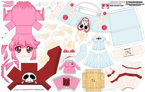 Papercraft Anime Jakuzure Nonon Manualidades A Raudales