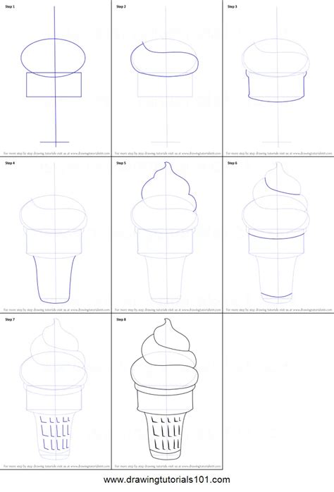 How To Draw Ice Cream Cone Ice Creams Step By Step DrawingTutorials Com