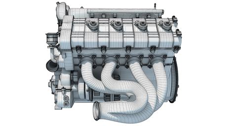 3d V Engine Model