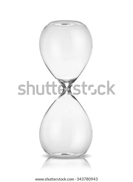 Empty Hourglass Isolated On White Background Stock Photo 343780943